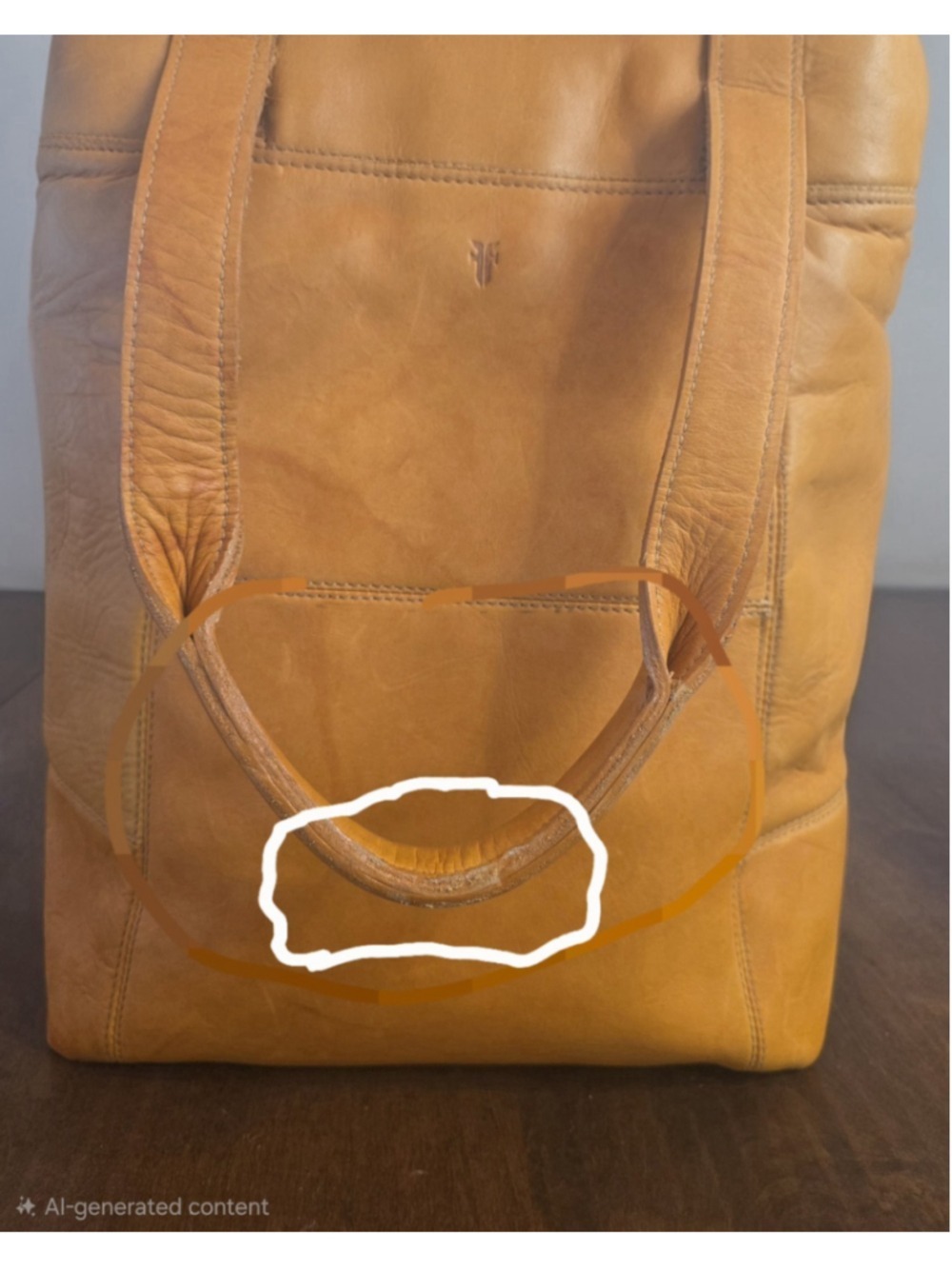 Frye Vintage Rare Genuine Leather Bucket Shoulder Bag Mustard Golden 12x12x6 Lrg - Picture 8 of 15